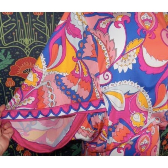 Trina Turk Sevilla Psychedelic Swim Bathing Suit Cover Up Dress Nwt - Picture 6 of 9